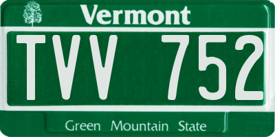 VT license plate TVV752