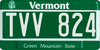 VT license plate TVV824