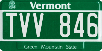 VT license plate TVV846