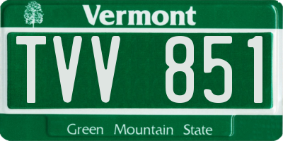 VT license plate TVV851