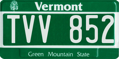 VT license plate TVV852