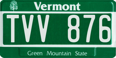 VT license plate TVV876