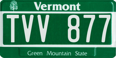 VT license plate TVV877