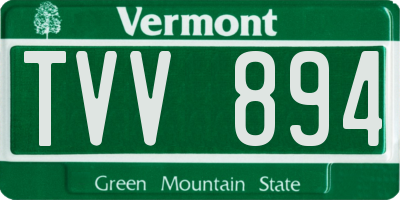 VT license plate TVV894