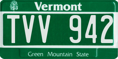 VT license plate TVV942