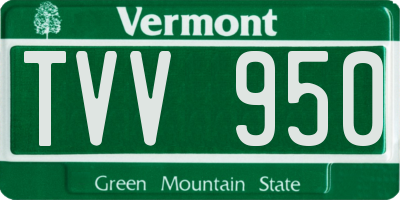 VT license plate TVV950