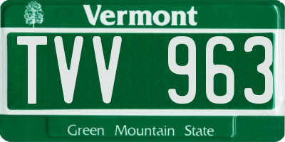 VT license plate TVV963