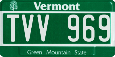 VT license plate TVV969