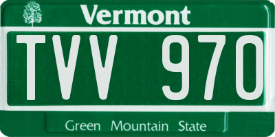 VT license plate TVV970