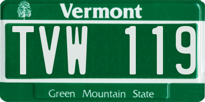 VT license plate TVW119