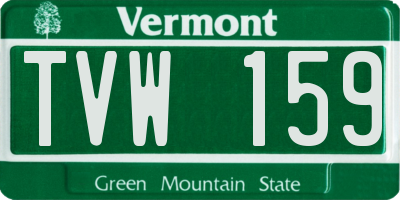 VT license plate TVW159
