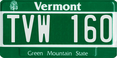 VT license plate TVW160