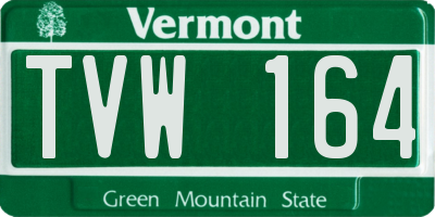VT license plate TVW164