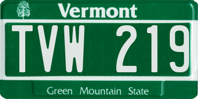 VT license plate TVW219