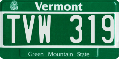 VT license plate TVW319