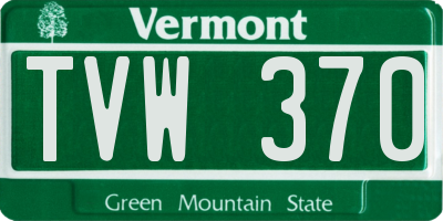 VT license plate TVW370