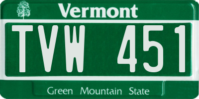 VT license plate TVW451