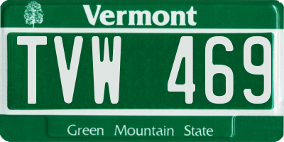 VT license plate TVW469