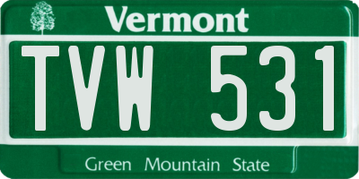 VT license plate TVW531