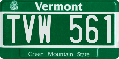 VT license plate TVW561