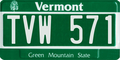 VT license plate TVW571
