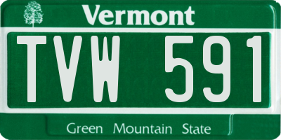 VT license plate TVW591
