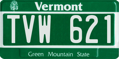 VT license plate TVW621