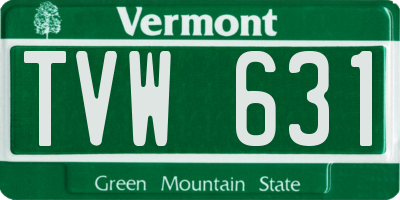 VT license plate TVW631