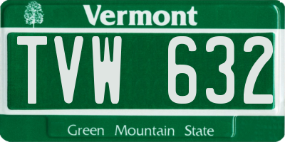 VT license plate TVW632