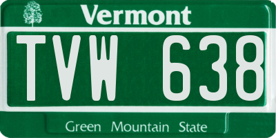 VT license plate TVW638