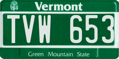 VT license plate TVW653