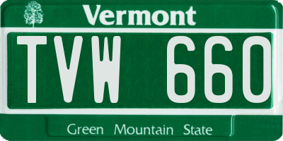 VT license plate TVW660