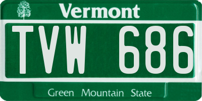 VT license plate TVW686