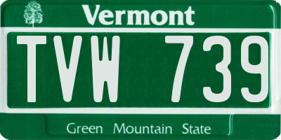 VT license plate TVW739