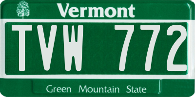 VT license plate TVW772