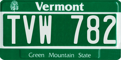 VT license plate TVW782