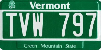 VT license plate TVW797