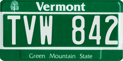 VT license plate TVW842
