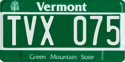 VT license plate TVX075