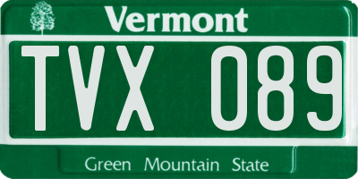 VT license plate TVX089
