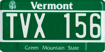 VT license plate TVX156