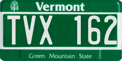 VT license plate TVX162