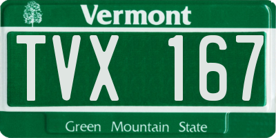 VT license plate TVX167