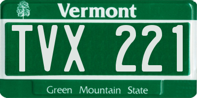 VT license plate TVX221