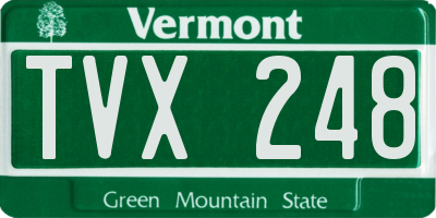 VT license plate TVX248