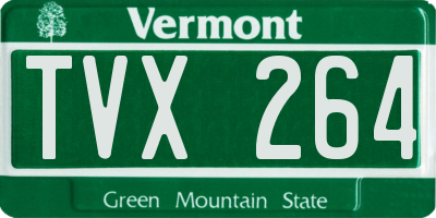 VT license plate TVX264