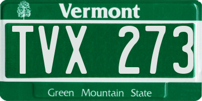 VT license plate TVX273