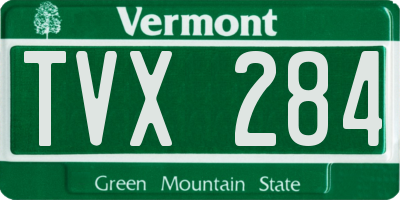 VT license plate TVX284