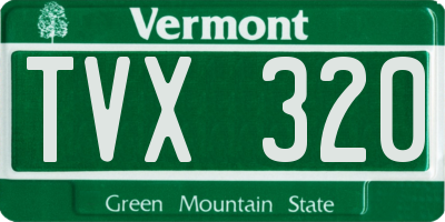 VT license plate TVX320