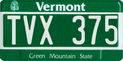 VT license plate TVX375